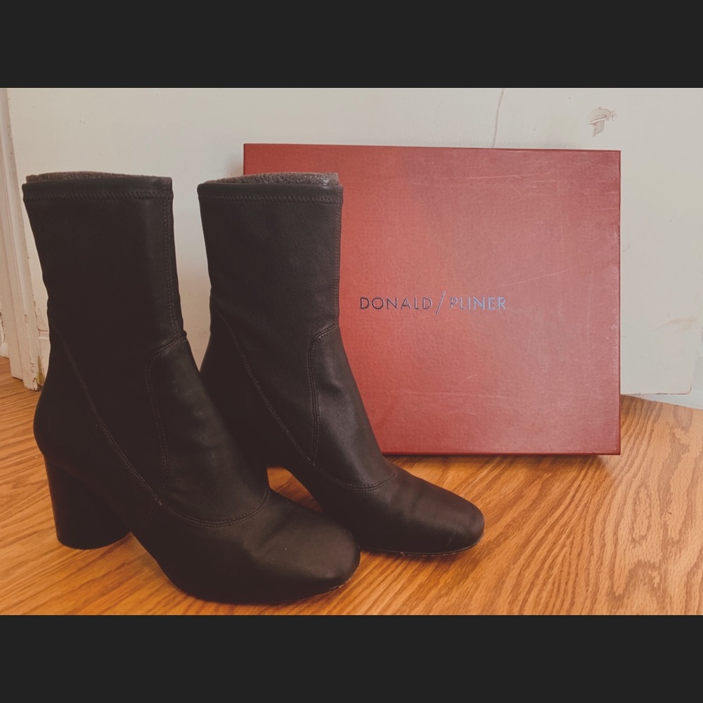 Leather Heeled Minimalist Boots by Donald/Pliner